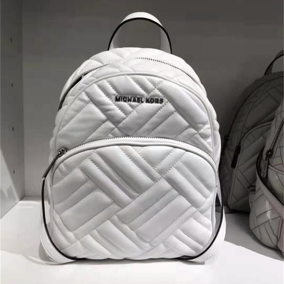 EUC Michael Kors Abbey Medium Leather Backpack in “Optic White” main image 6